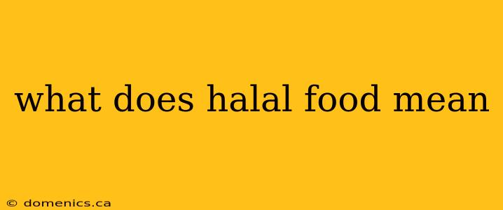 what does halal food mean