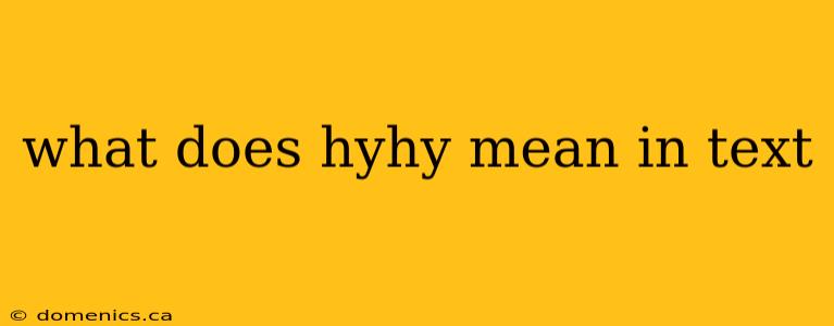what does hyhy mean in text