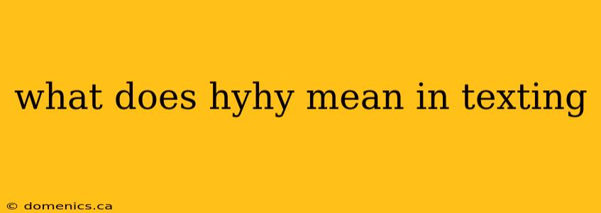 what does hyhy mean in texting