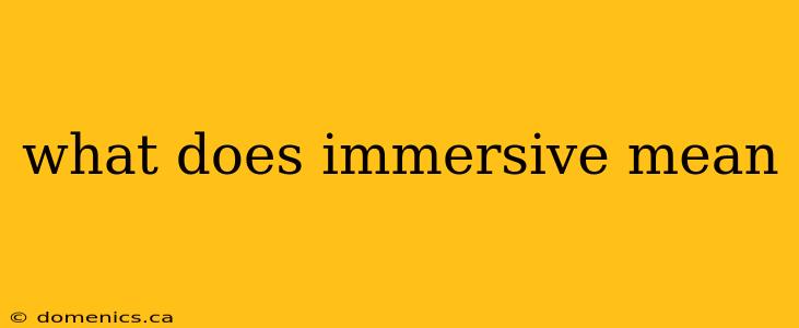 what does immersive mean