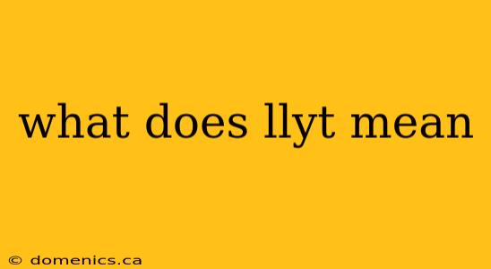 what does llyt mean