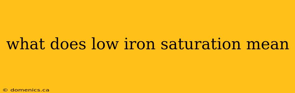 what does low iron saturation mean