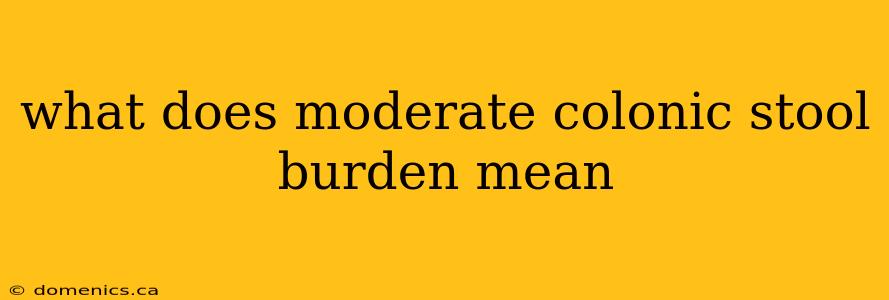 what does moderate colonic stool burden mean