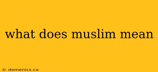 what does muslim mean