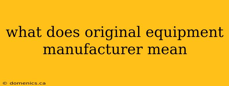 what does original equipment manufacturer mean