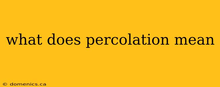 what does percolation mean