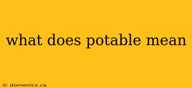 what does potable mean