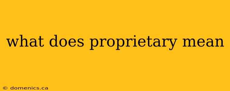 what does proprietary mean