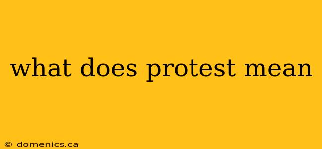 what does protest mean