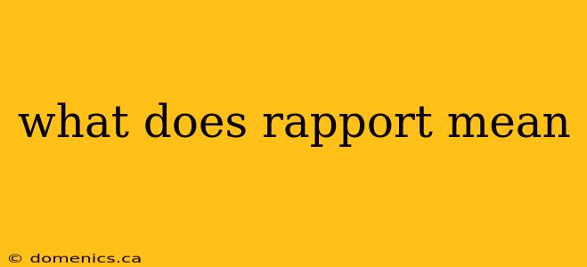 what does rapport mean