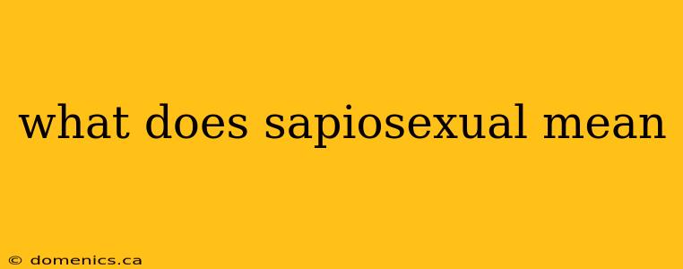 what does sapiosexual mean