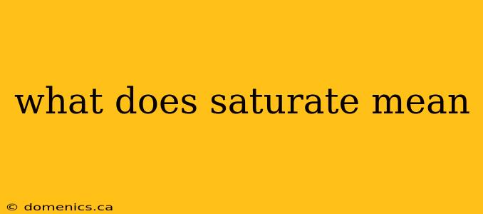 what does saturate mean