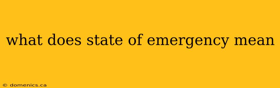 what does state of emergency mean