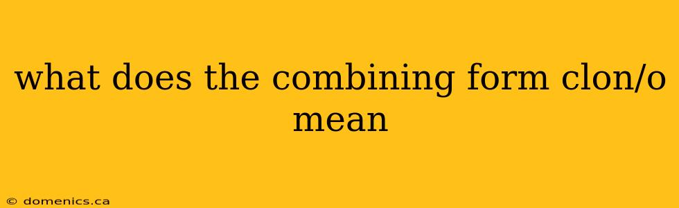 what does the combining form clon/o mean