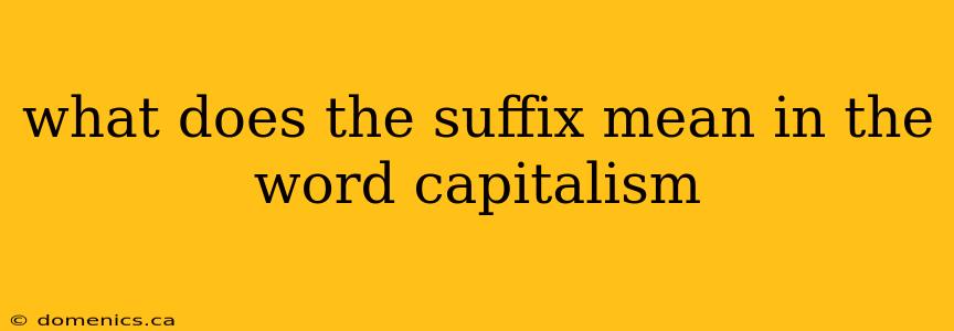 what does the suffix mean in the word capitalism