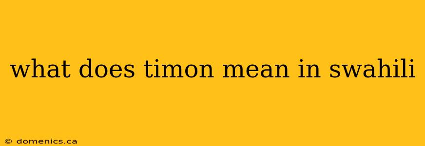 what does timon mean in swahili