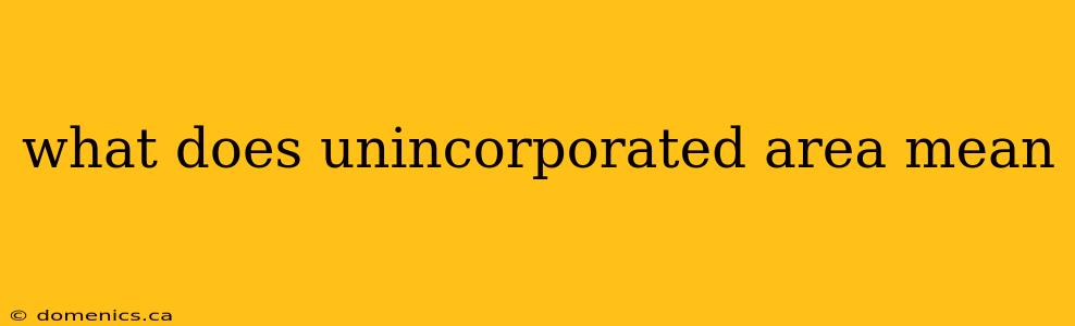 what does unincorporated area mean