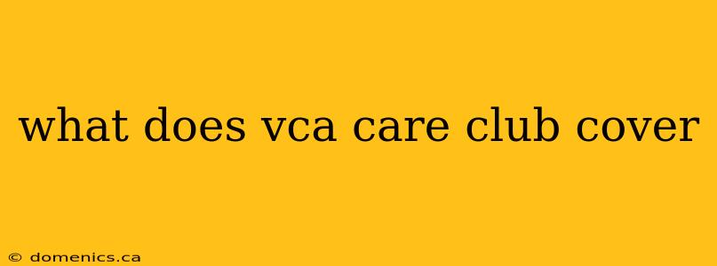 what does vca care club cover