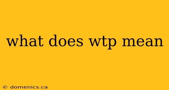 what does wtp mean