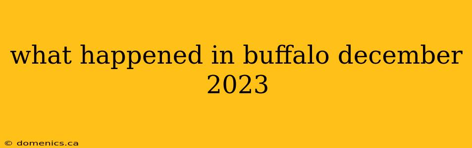 what happened in buffalo december 2023