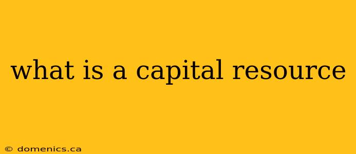 what is a capital resource