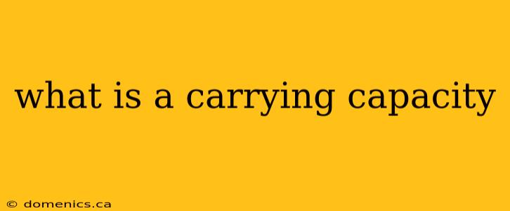 what is a carrying capacity