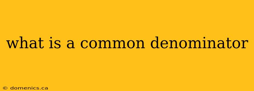 what is a common denominator