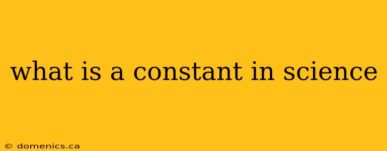 what is a constant in science