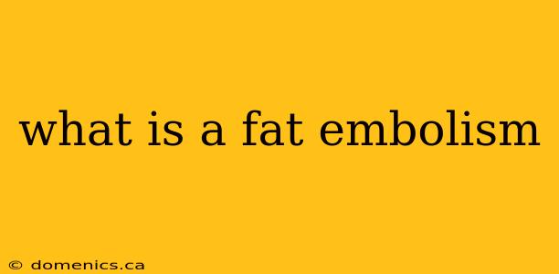 what is a fat embolism