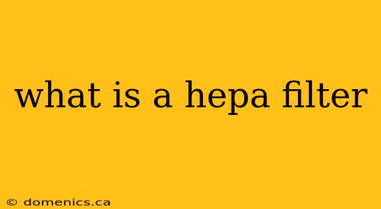 what is a hepa filter