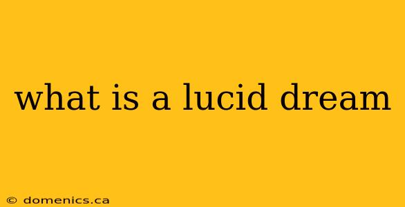 what is a lucid dream