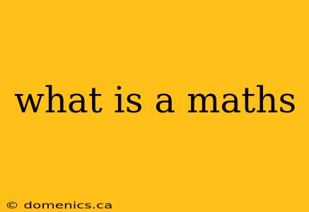 what is a maths