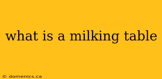 what is a milking table