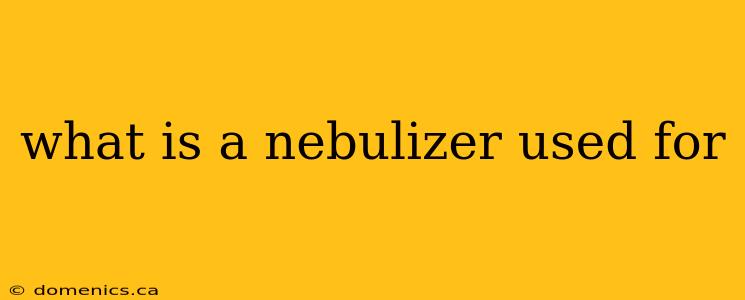 what is a nebulizer used for