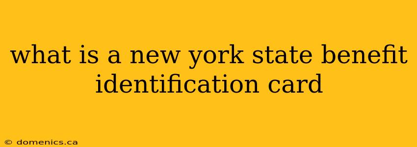 what is a new york state benefit identification card