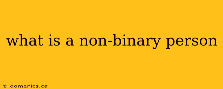 what is a non-binary person