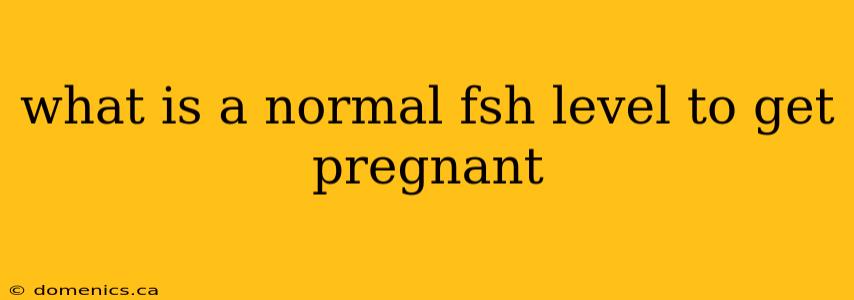 what is a normal fsh level to get pregnant