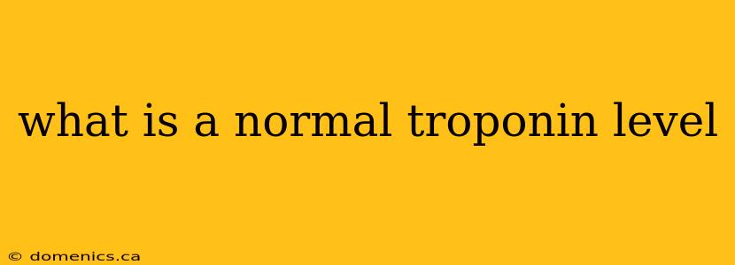 what is a normal troponin level