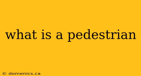 what is a pedestrian