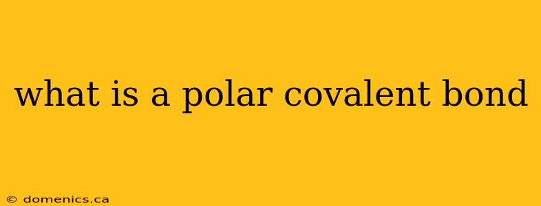 what is a polar covalent bond