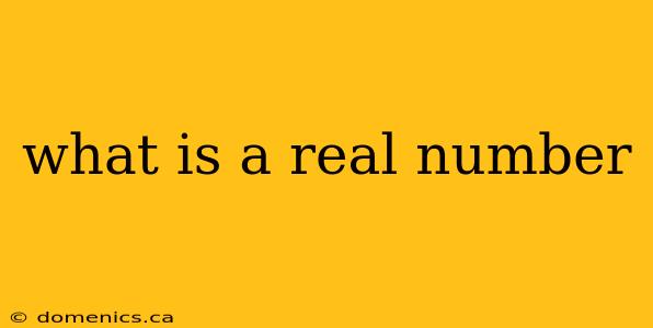 what is a real number