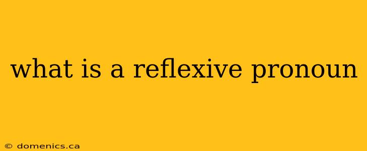 what is a reflexive pronoun