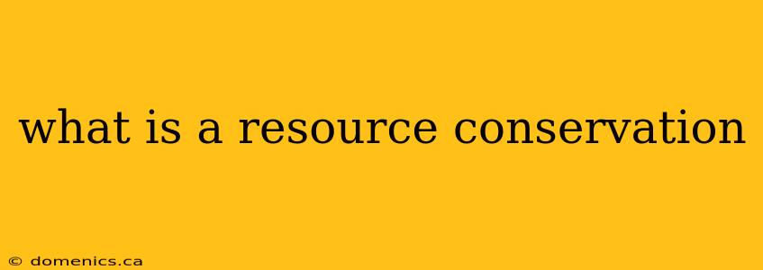 what is a resource conservation