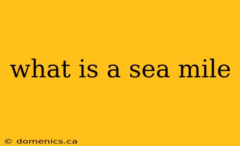 what is a sea mile