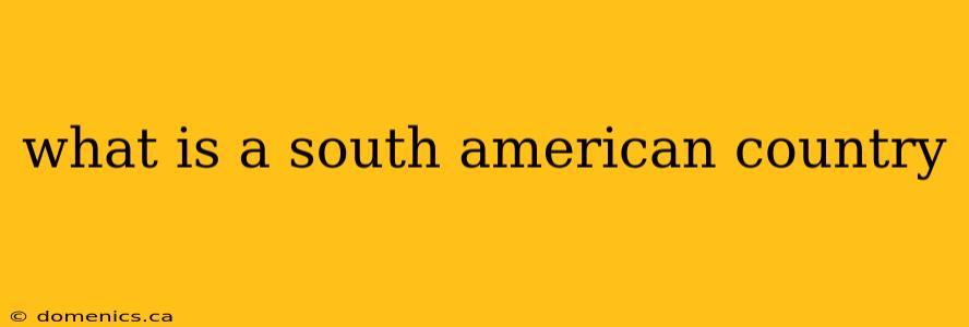 what is a south american country