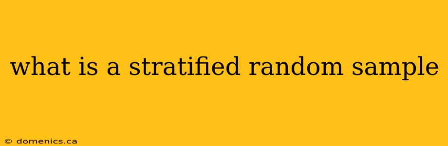 what is a stratified random sample