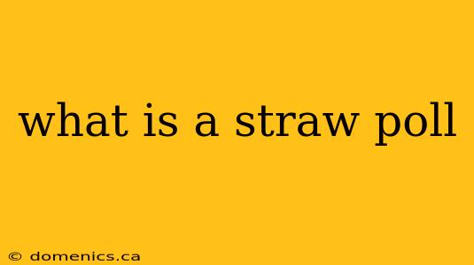 what is a straw poll