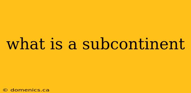 what is a subcontinent