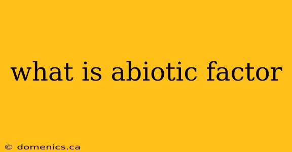 what is abiotic factor