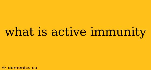 what is active immunity